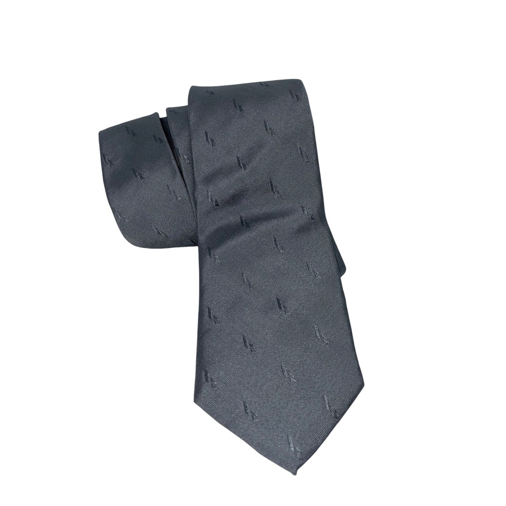 Stringbeans Plus Mens Gray Silk Embroidered Geometric Pattern Tie Made in USA